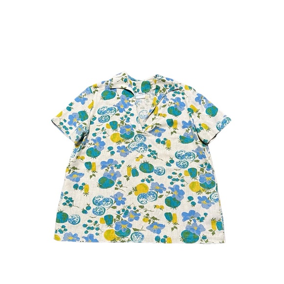 Vintage 70s Jeanette Maternity Floral Boho Top - Picture 2 of 6